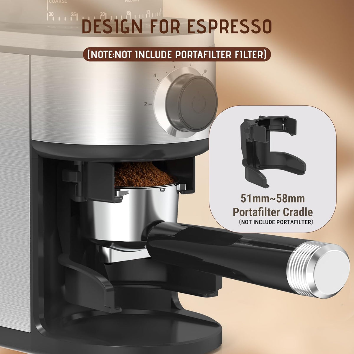 10 oz removable bean hopper with auto-locking system