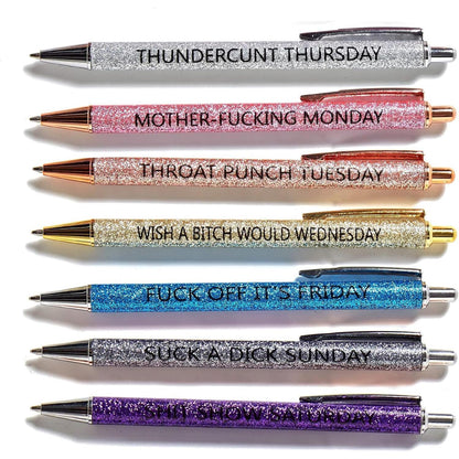 10-piece bulk set with 10 unique glitter pen designs in each pack