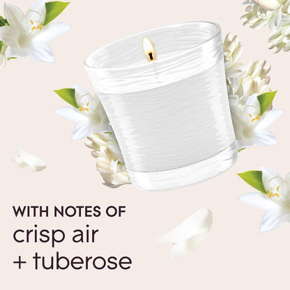 10 scent variants including single scents (cashmere woods, hawaiian breeze, dewdrop petals, angel whispers, aqua waves, smooth bourbon & oak, apple cinnamon) and bundled scent packs