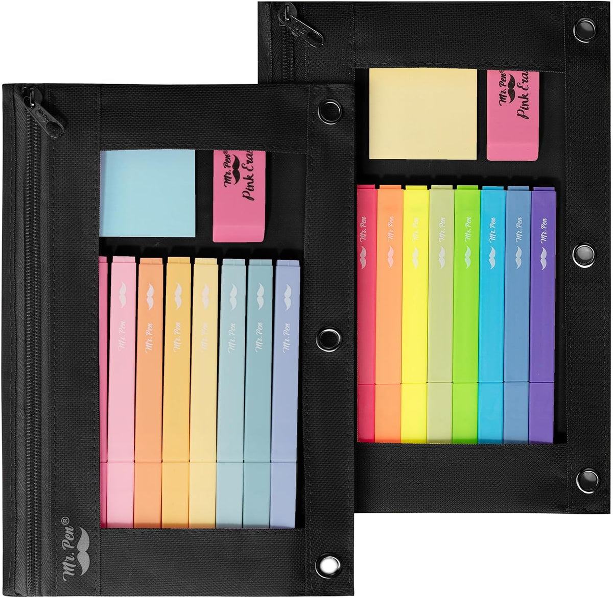 10" x 6.75" canvas pouch sized to fit standard 3-ring binders
