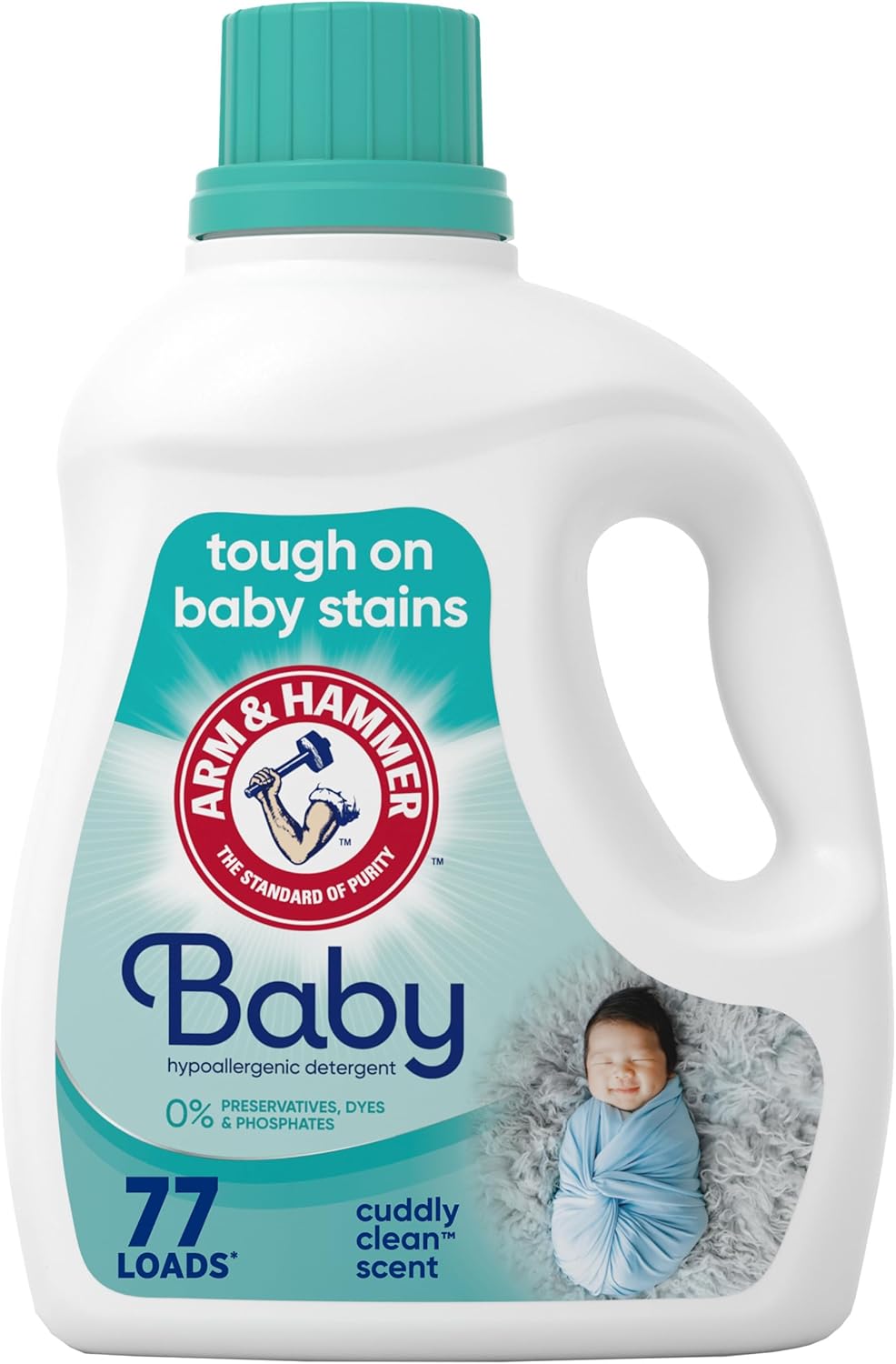 100.5 fl oz bottle delivering 77 loads of baby laundry detergent