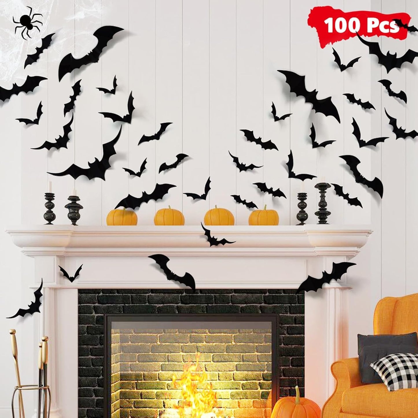 100 bats in 4 sizes ranging from 4 inches (extra-small) to 9.8 inches (large) for layered scenes