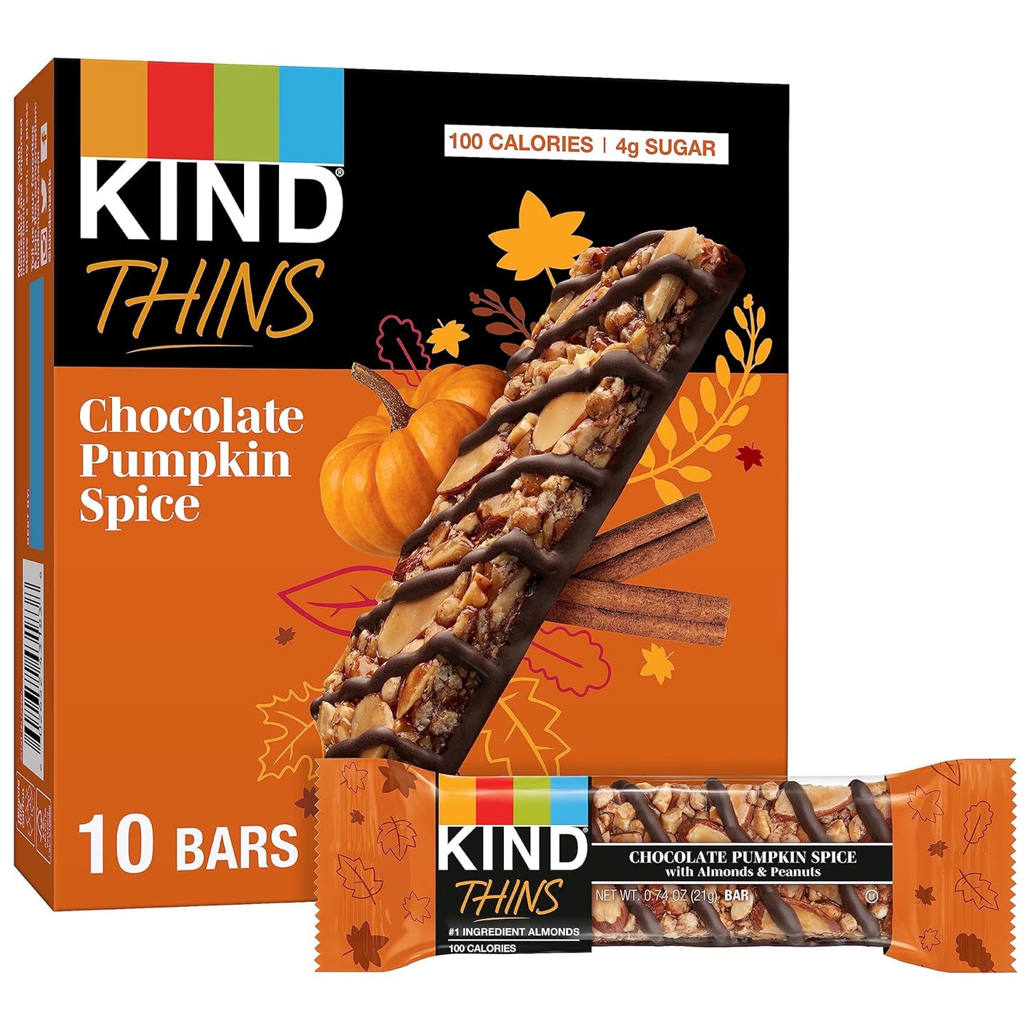 100 calories and 5g sugar per 0.74 oz bar