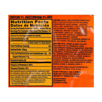 100% daily value of vitamin c per 8 oz serving