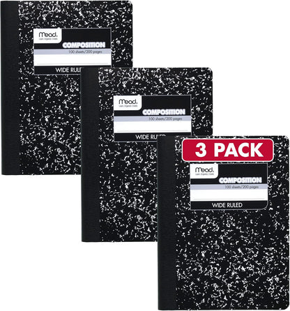 100 double-sided wide-ruled sheets (200 writing pages per book)
