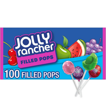 100 individually wrapped filled lollipops in a single 56 oz bulk box