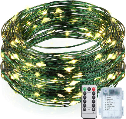 100 leds spaced 4 inches apart across 33 ft of thin green copper wire