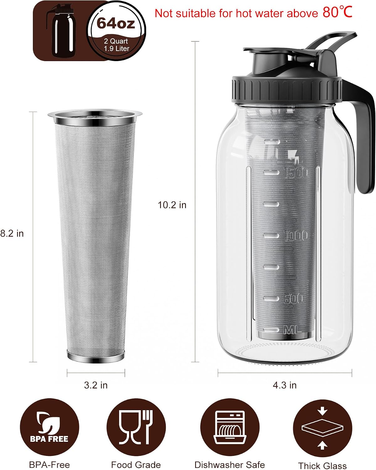100-micron 304 stainless steel reusable filter