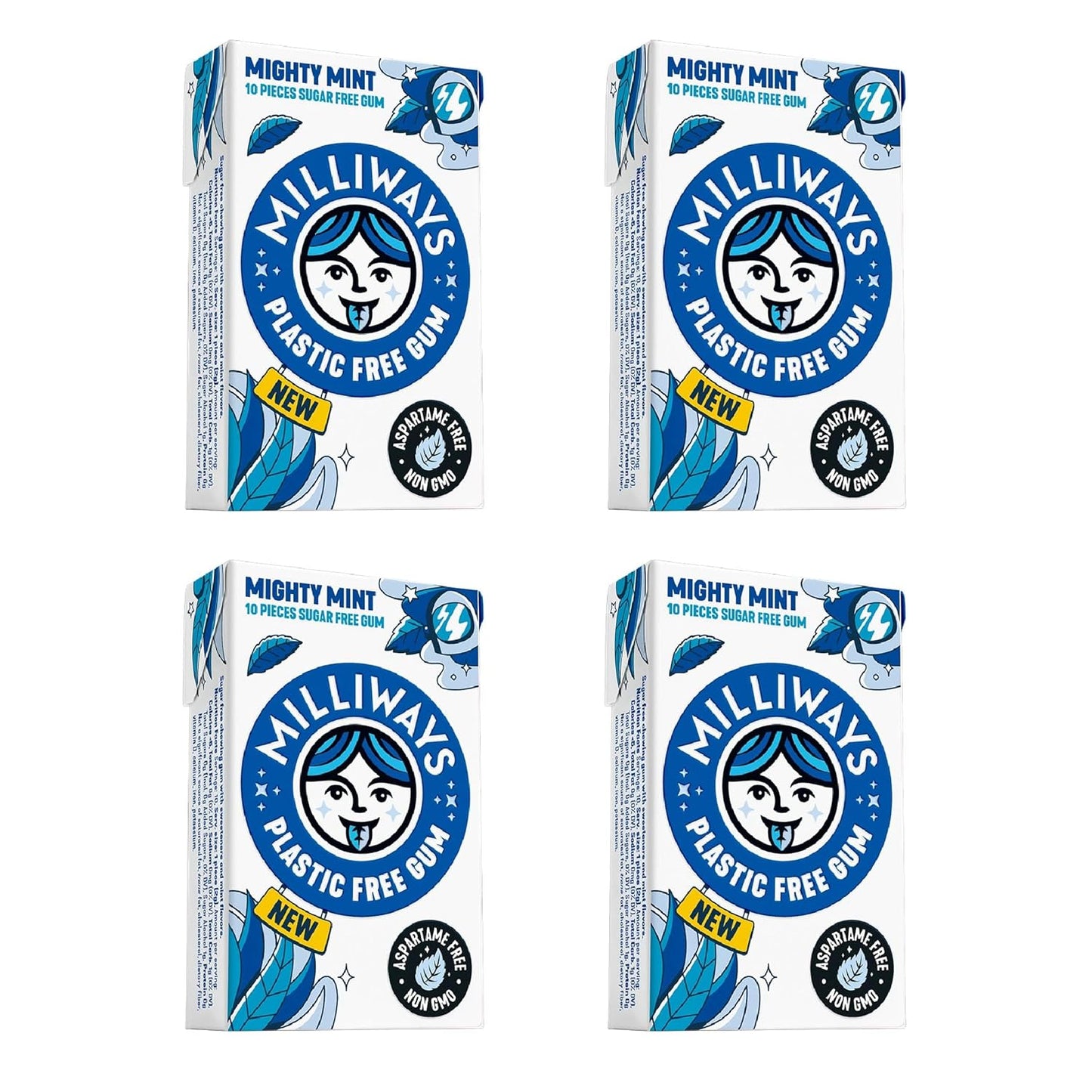 100% plant-based natural gum base (no plastic polymers)
