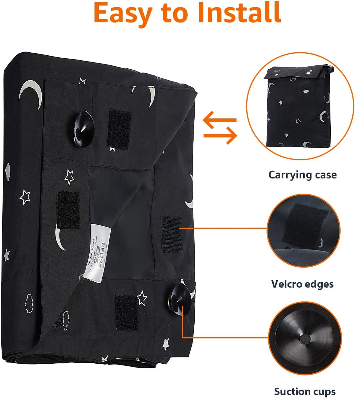 100% polyester blackout fabric that also dampens outside noise