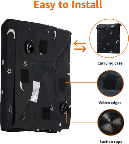 100% polyester blackout fabric that also dampens outside noise