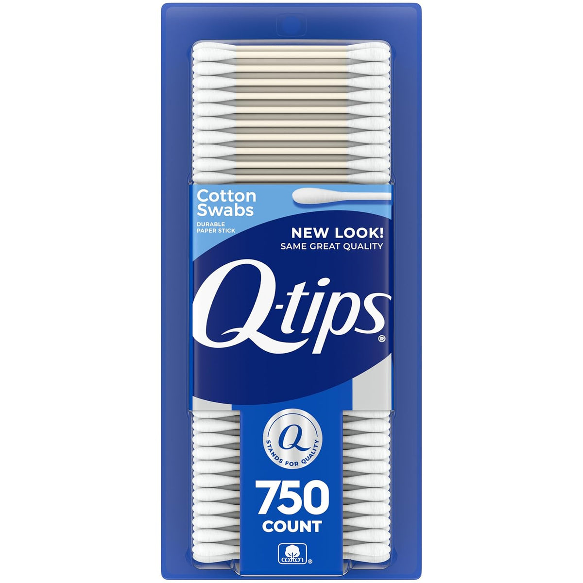 100% pure cotton tips from end of stick to top of swab
