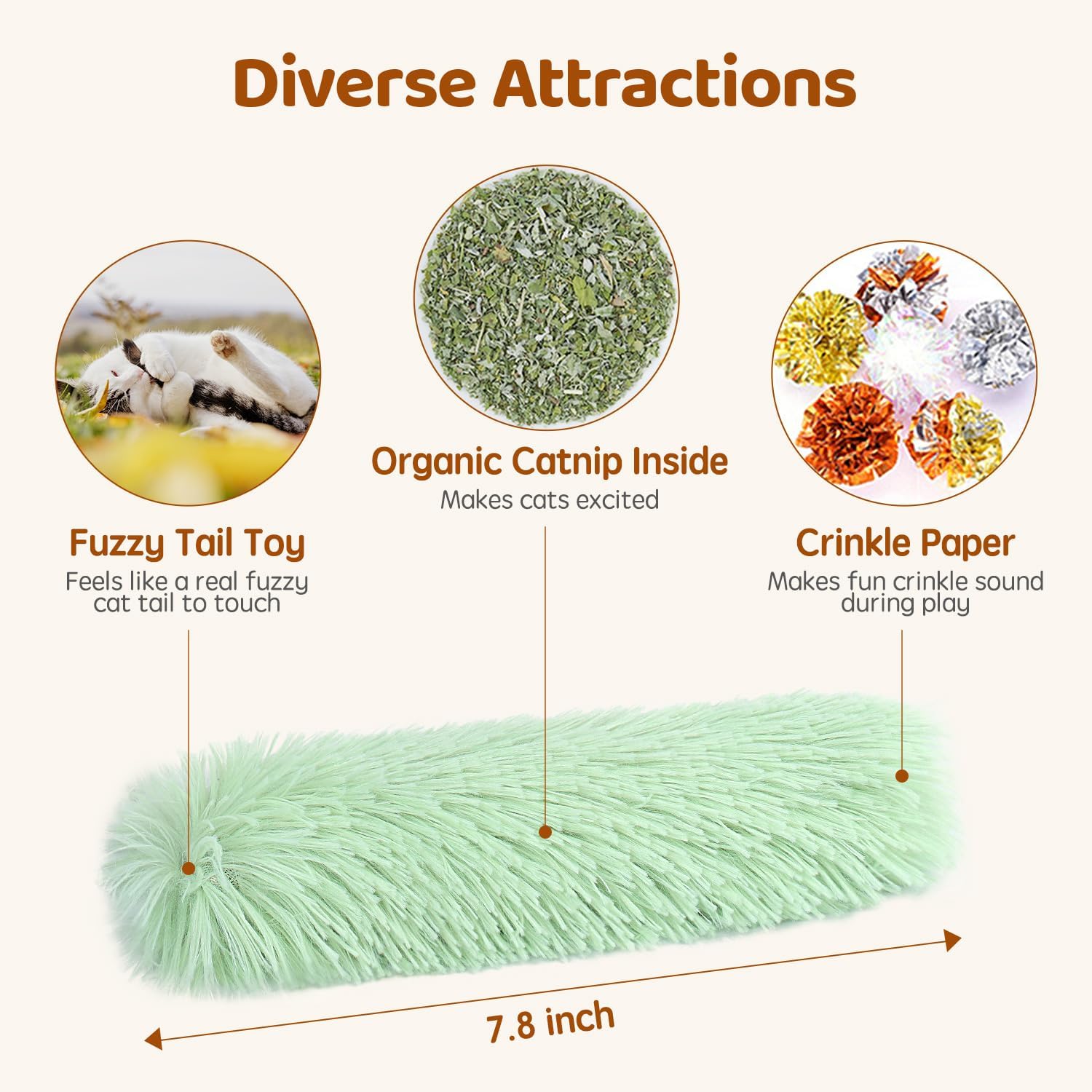 100% pure organic catnip filling to attract and excite cats