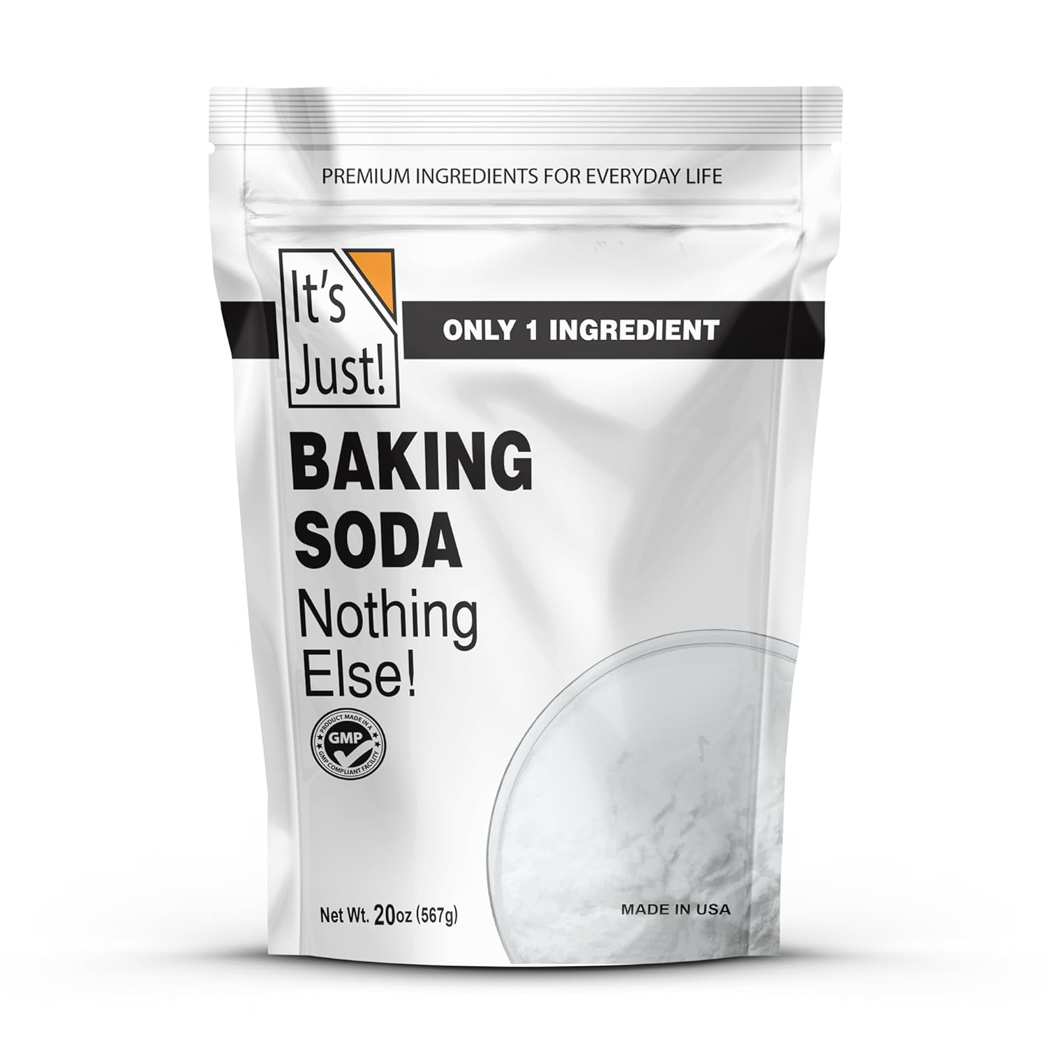 100% pure sodium bicarbonate, no additives or fillers