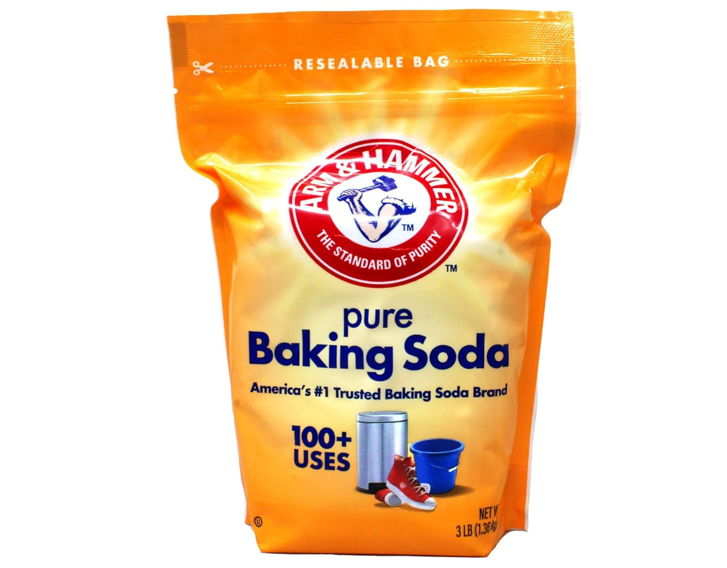 100% pure sodium bicarbonate with no additives or fillers