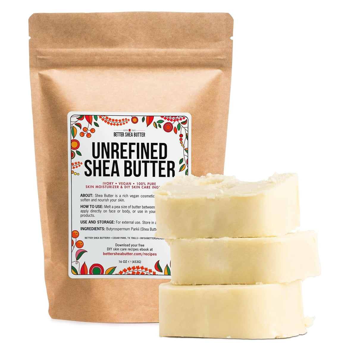100% pure unrefined african shea butter with no additives or fragrance