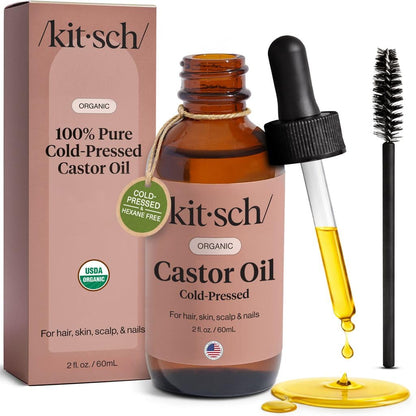 100% pure usda organic cold-pressed castor oil with no hexane or refining