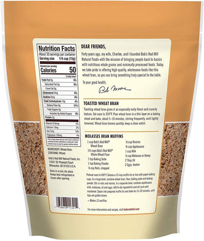 100% pure wheat bran with no added ingredients