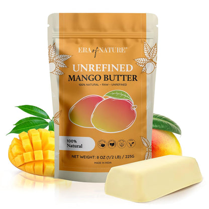 100% raw, unrefined, unprocessed butter sliced (not melted) from mango seeds to preserve nutrients