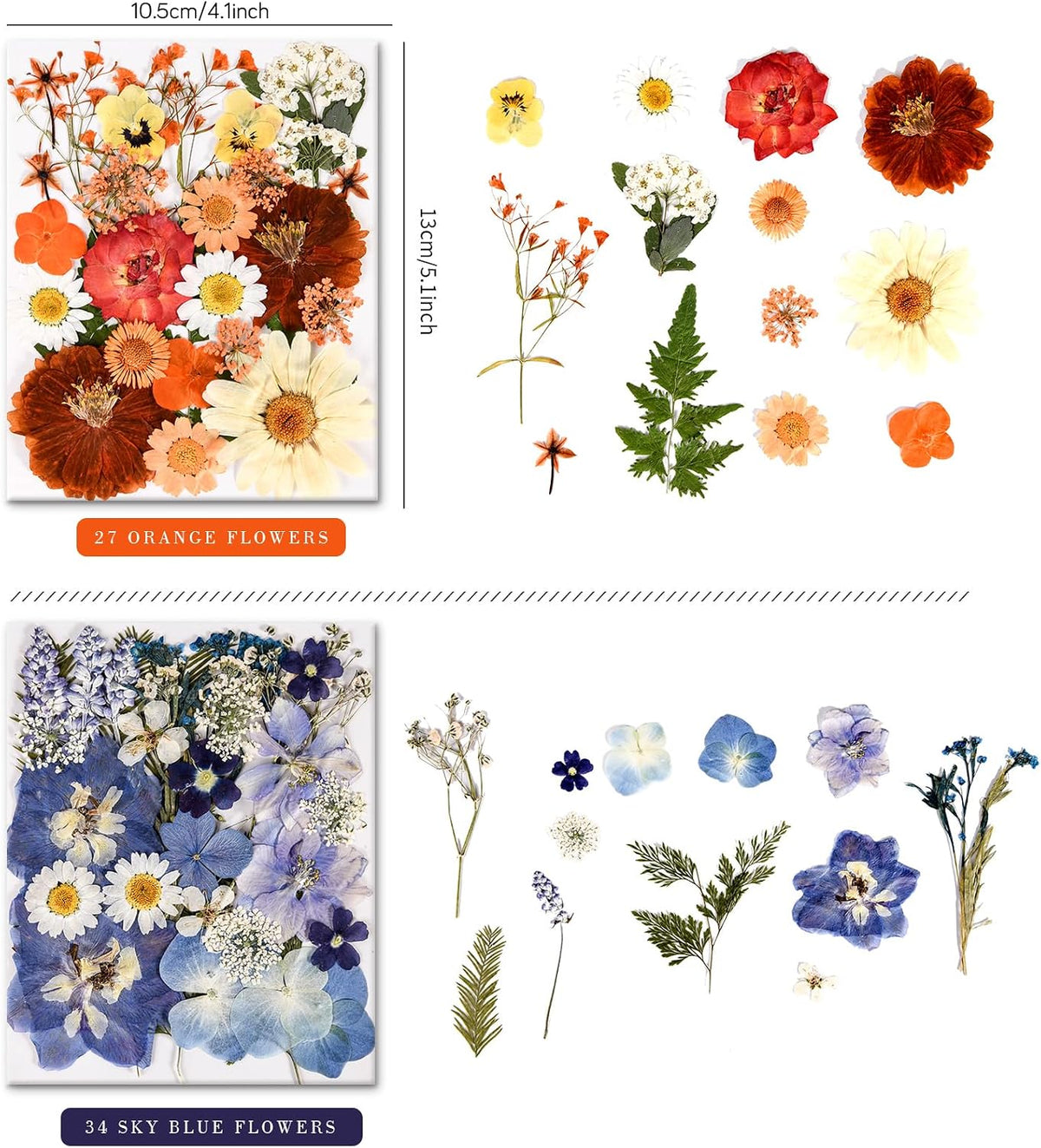 100% real natural botanical materials with unique color and shape variation per piece