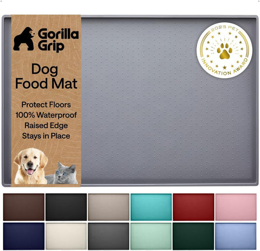 100% waterproof silicone construction with 1/8-inch raised perimeter edges for spill containment