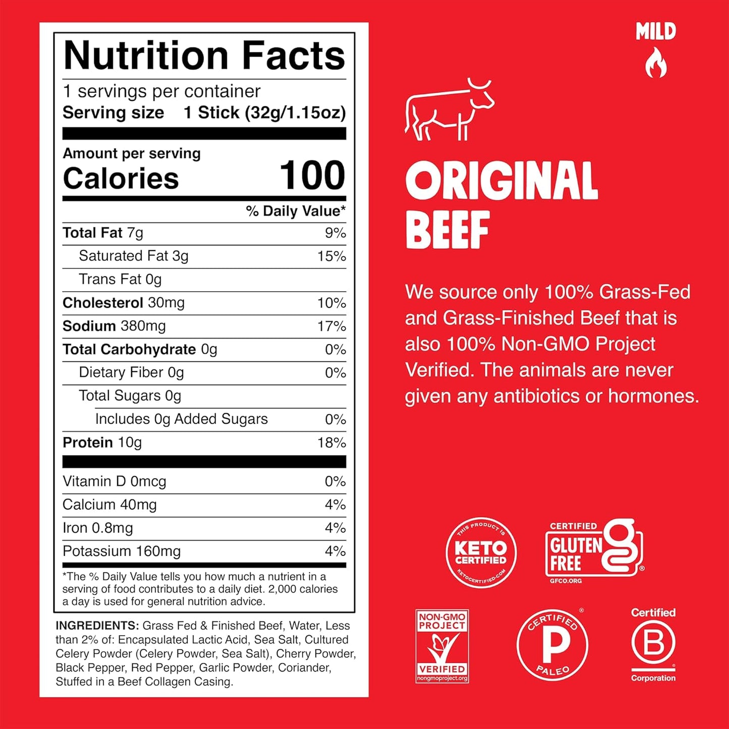 10g protein and 100 calories per stick