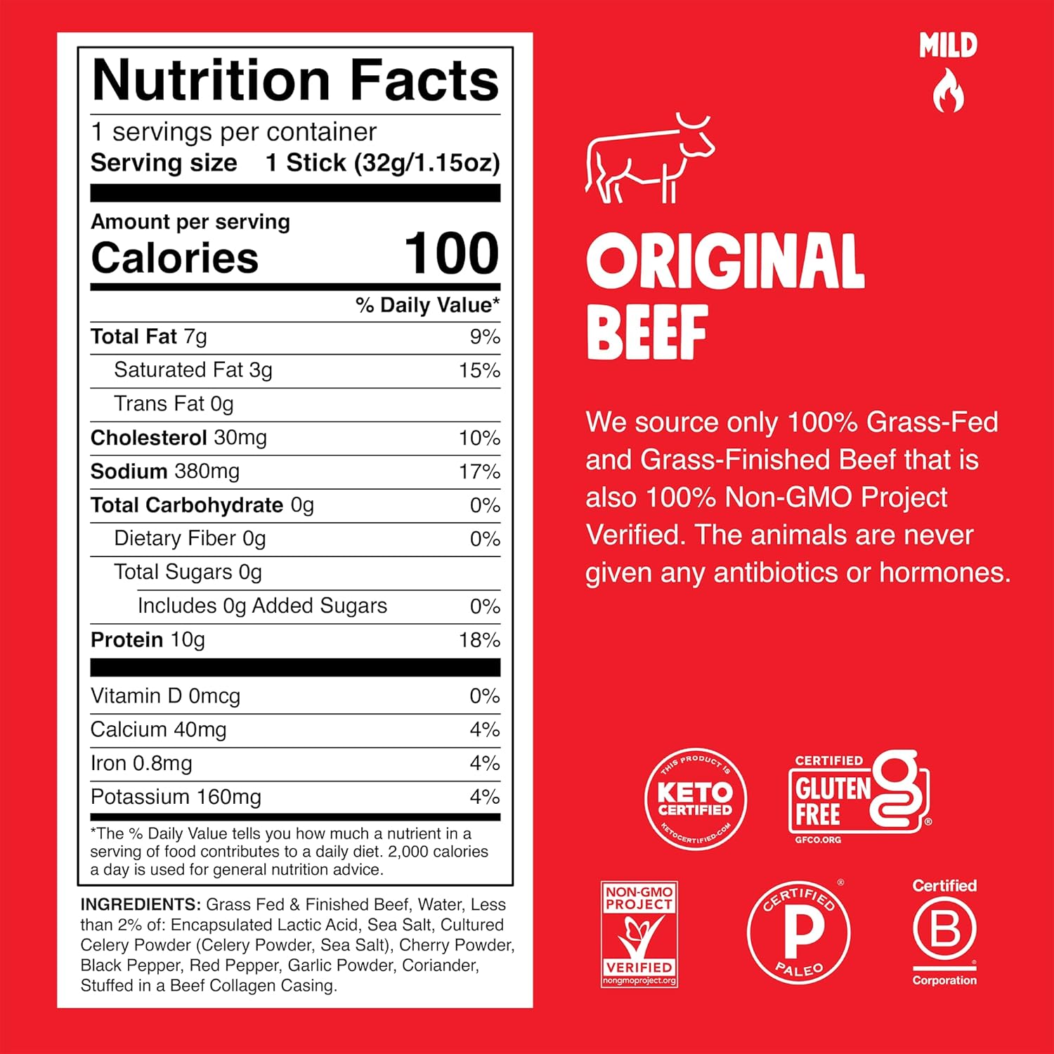10g protein and 100 calories per stick