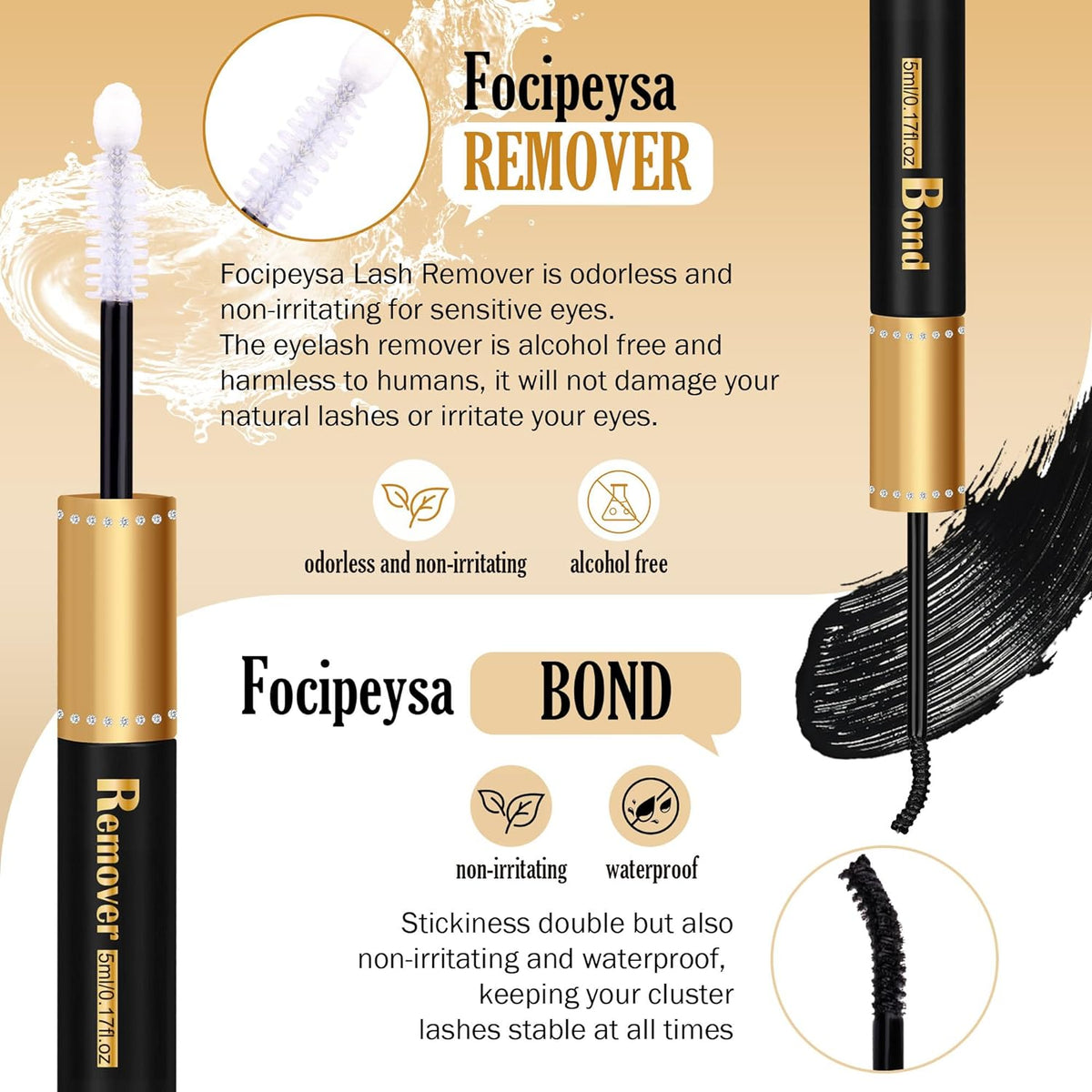 10ml professional lash bond and remover included
