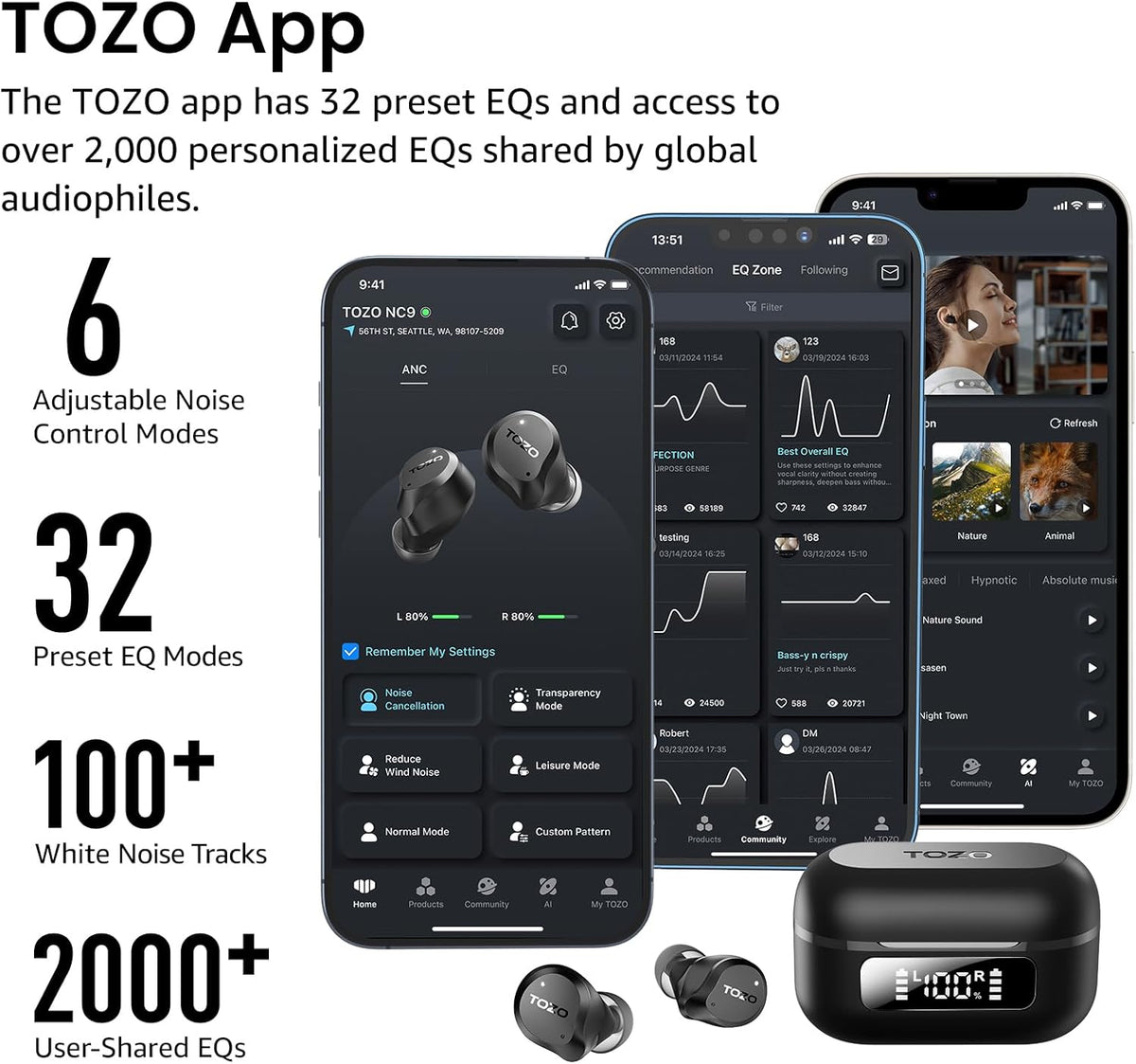10mm drivers with origx acoustic 2.0 sound technology and 32 eq app presets