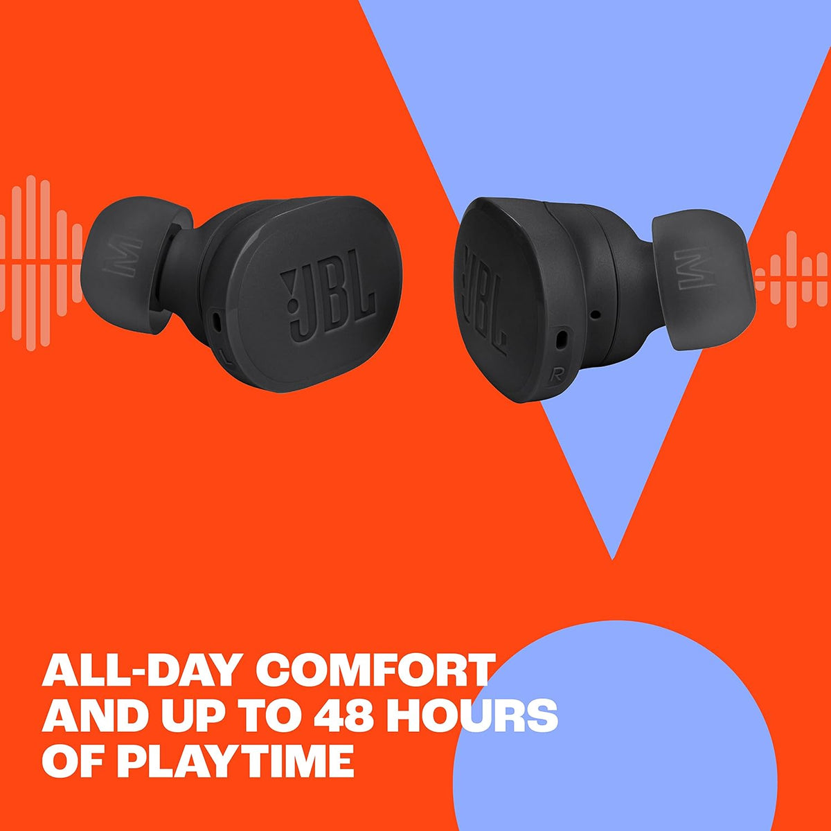 10mm dynamic drivers tuned for jbl pure bass sound