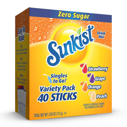 12 available flavor variants including orange, lemon lime, grape, pineapple, strawberry, peach, mango orange, blood orange, strawberry tangerine, and vitamin c variety packs