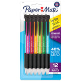 Paper Mate Write Bros Mechanical Pencils 0.7mm #2 Lead Set for Kids' Homework Station, Soft Grip for Young Writers, 12 Count Bulk Pack