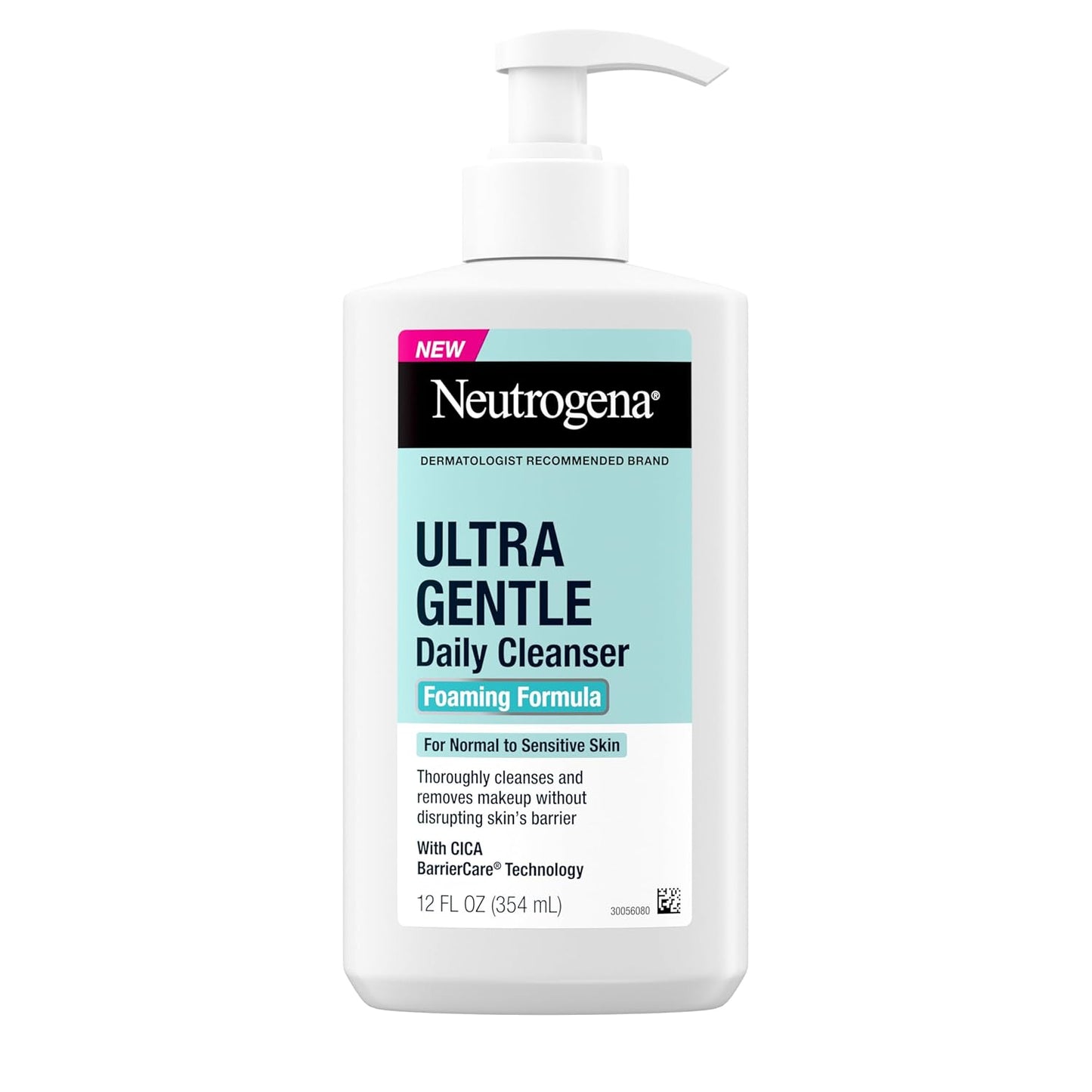 12 fl. oz foaming cleanser in pump bottle for easy, mess-free dispensing