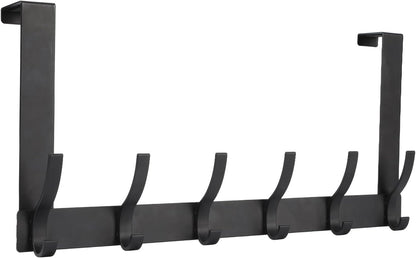 12 large hooks on a single over-the-door rack
