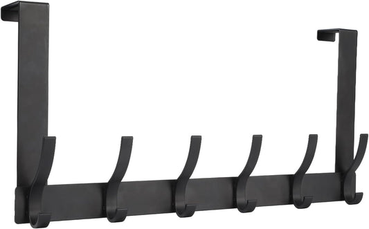 12 large hooks on a single over-the-door rack