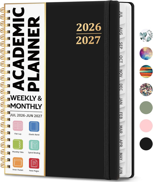 12 monthly pages plus 53 two-page weekly spreads covering july 2026 to june 2027