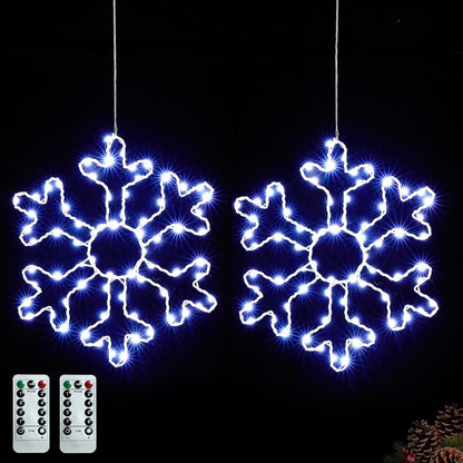 13-inch metal frame snowflake with corrosion-resistant white protective coating