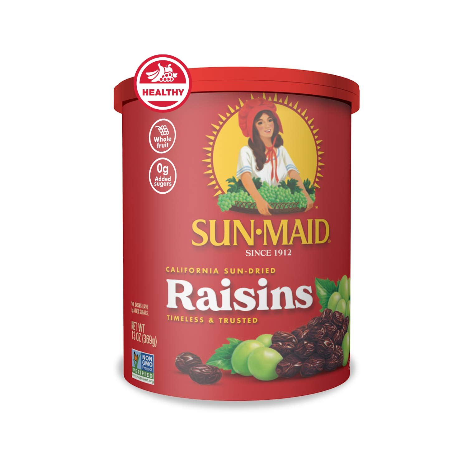 13 oz resealable plastic canister that preserves freshness after opening