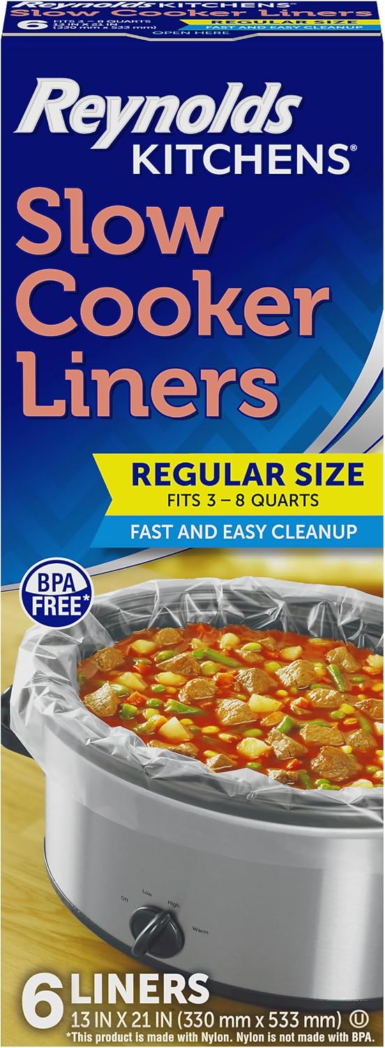 13 x 21 inch liner size fits 3- to 8-quart round and oval slow cookers