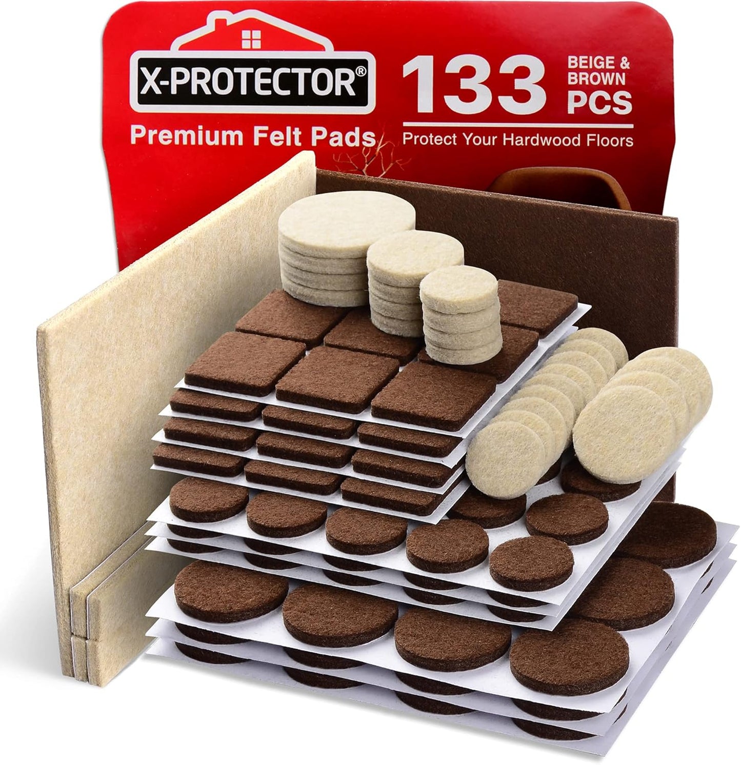 133-piece multi-pack combining 106 brown and 27 beige pads in the headline sku