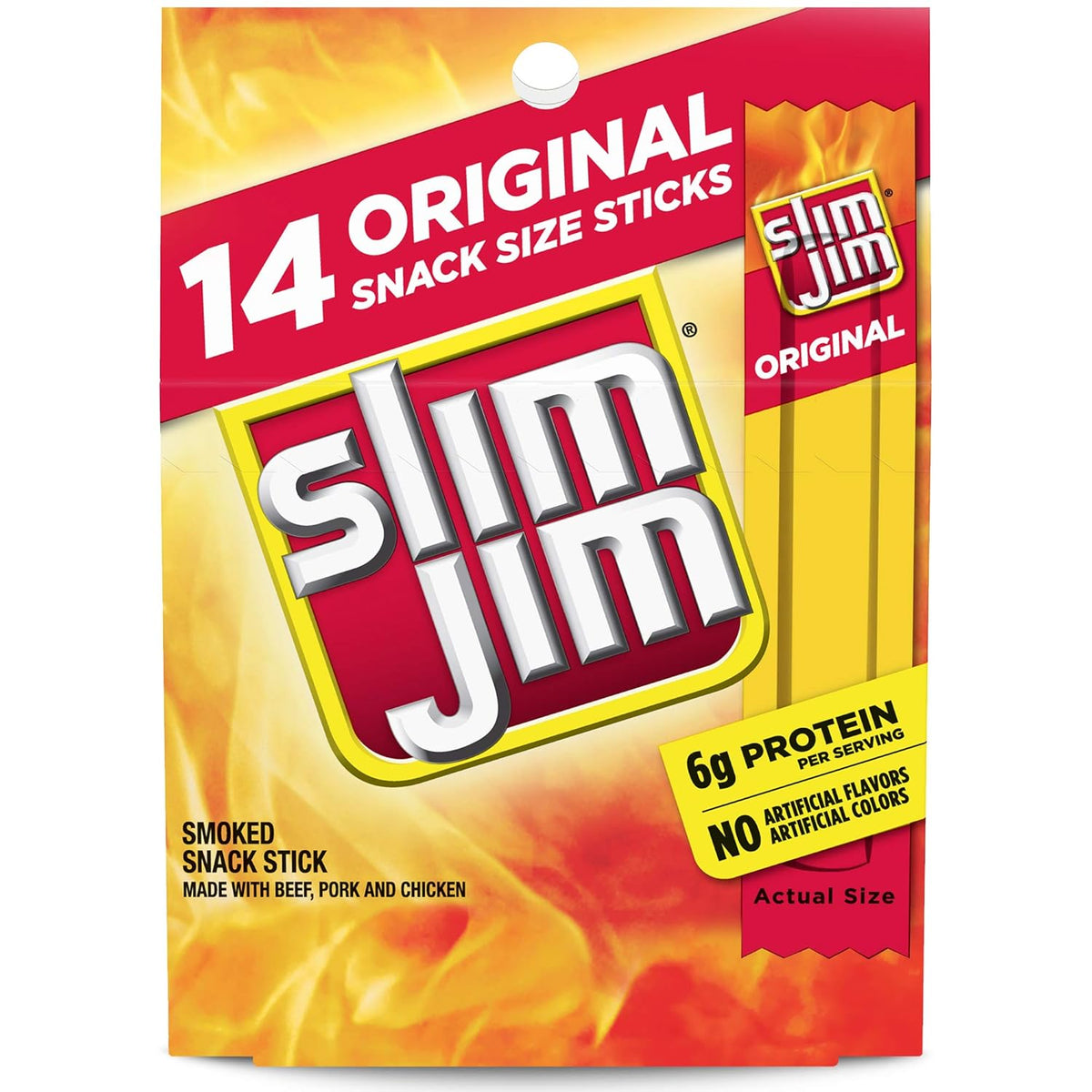 14-count box of 0.28 oz individually wrapped smoked snack sticks