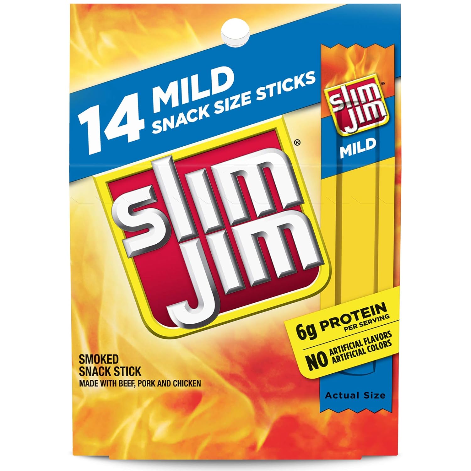 14-count box of 0.28 oz individually wrapped snack sticks