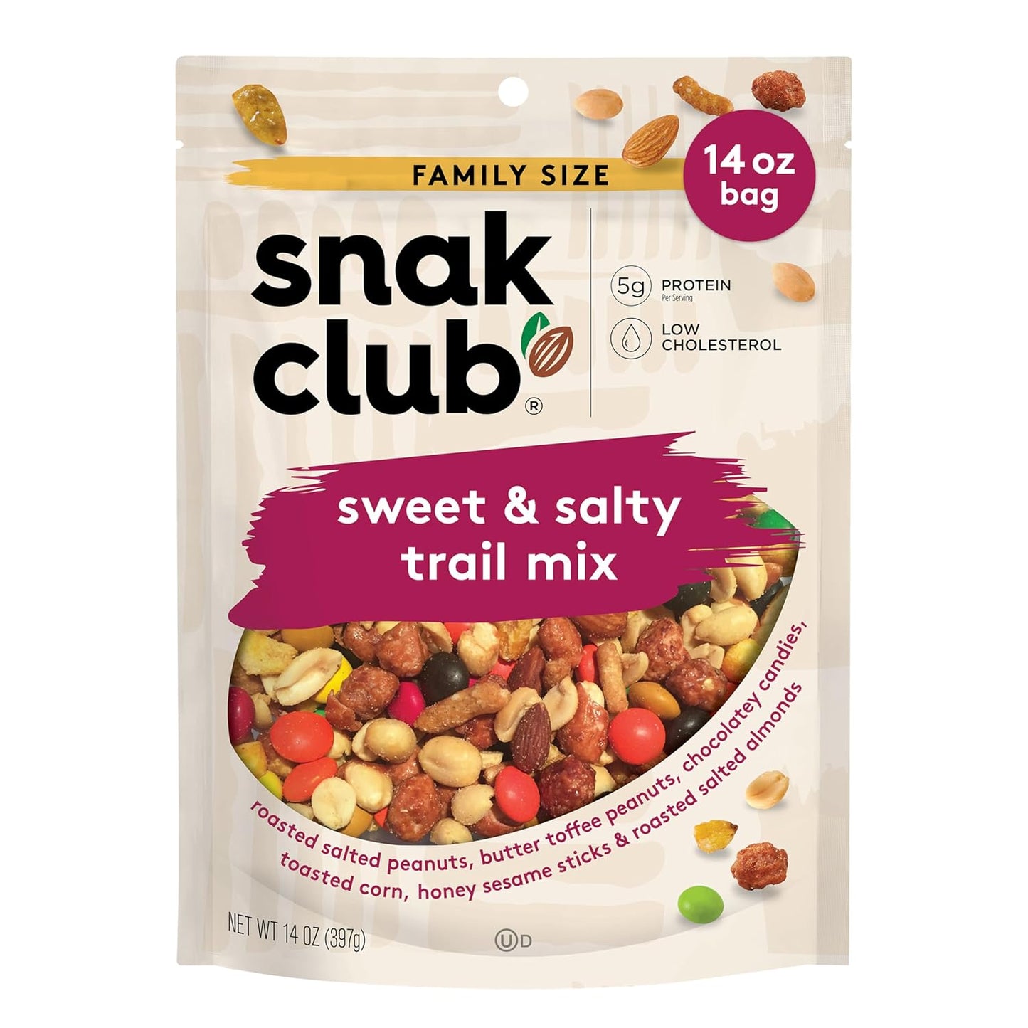 14-ounce resealable family-size pouch for freshness and portion control