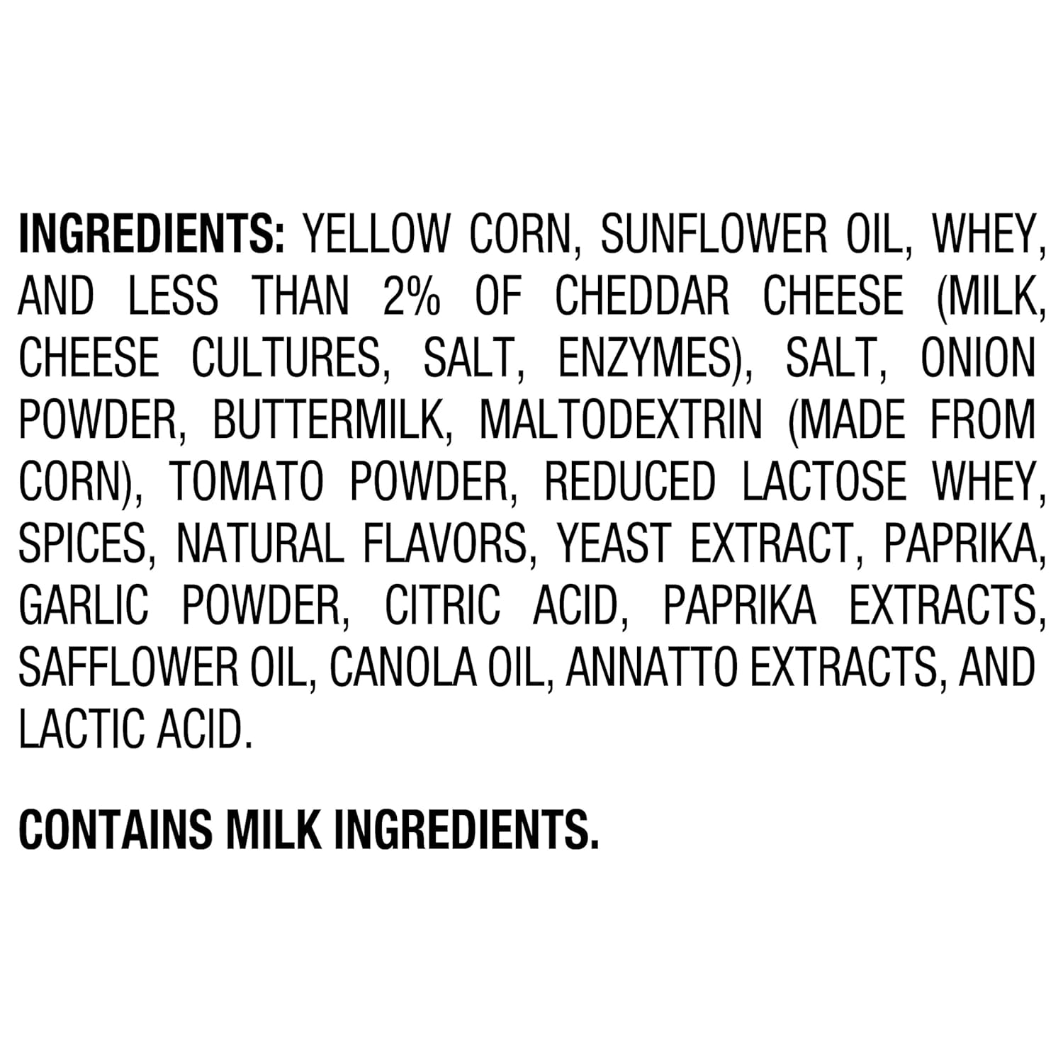 140 calories per serving with no artificial flavors