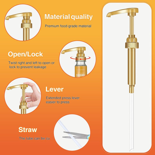15-inch total length with 11.6-inch insertable tube, designed for 750ml/25.4oz syrup bottles