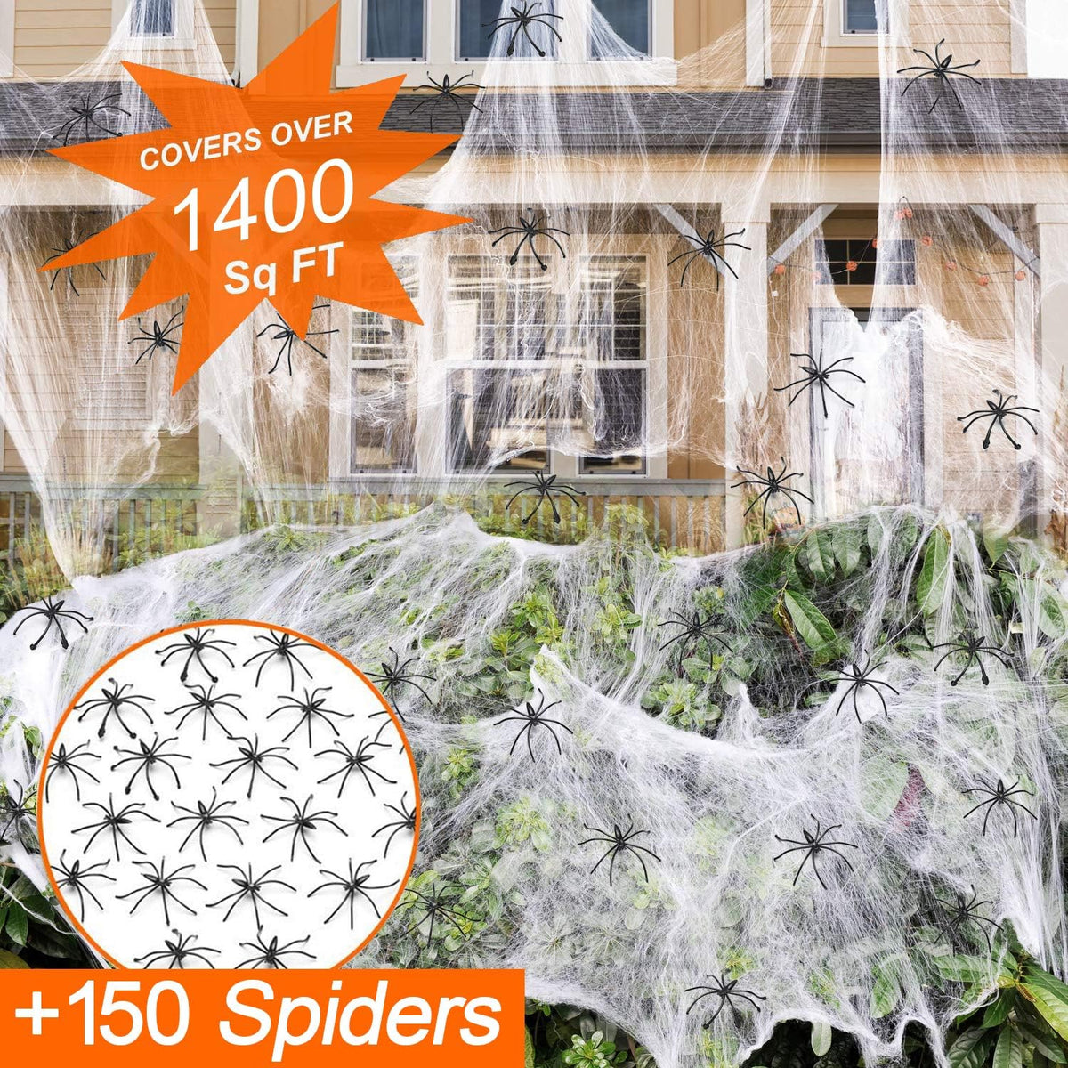 150 extra lifelike fake spiders included in the pack