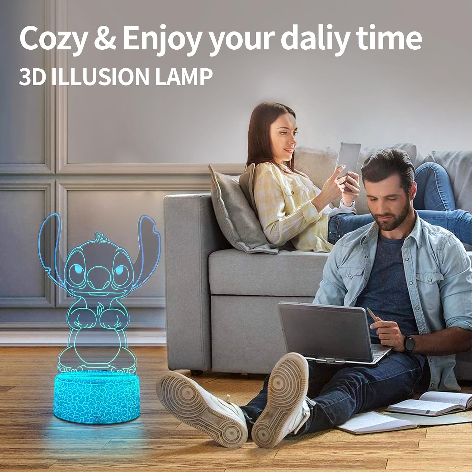 16 Color 3D Night Light for Kids Room – Cool-to-Touch LED Lamp with Touch and Remote for Boys and Girls Ages 3 to 10