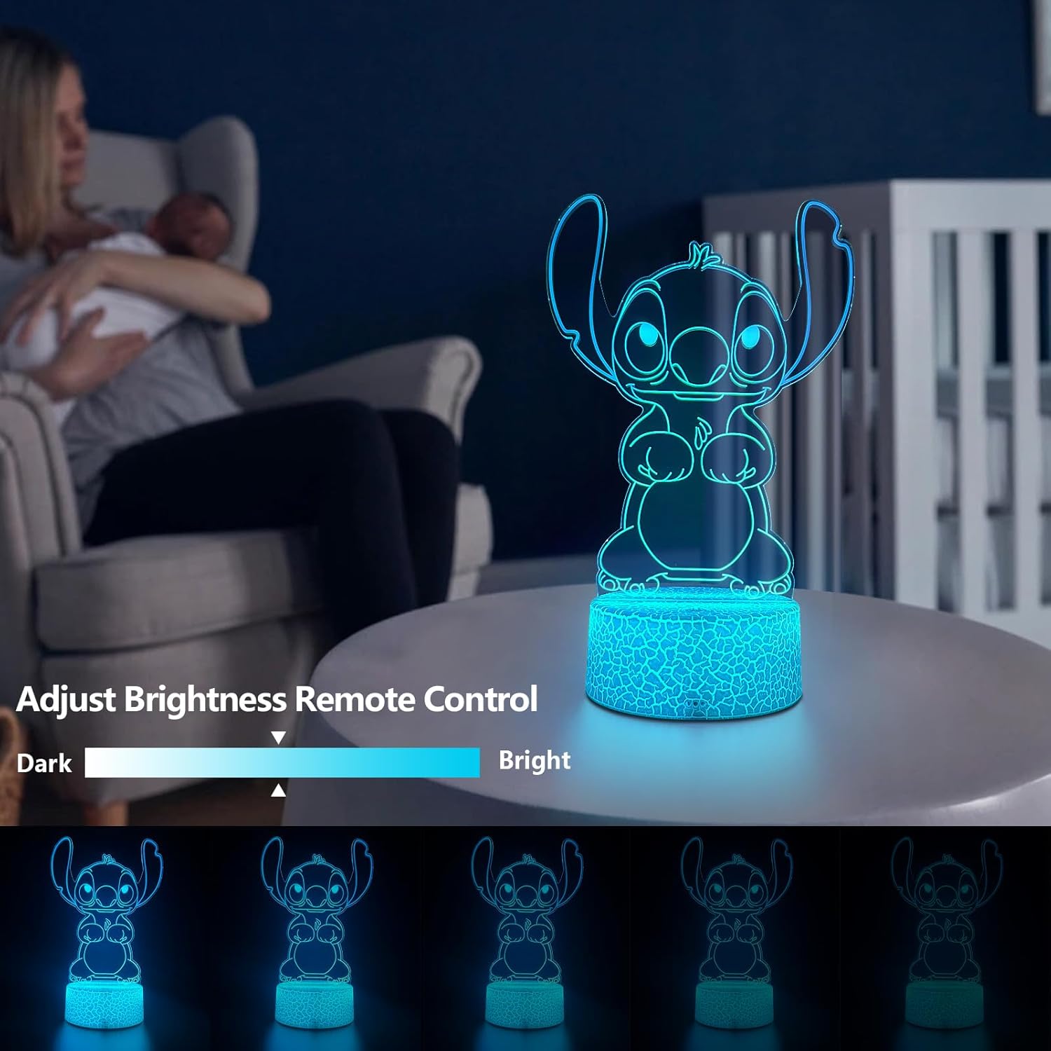 16 Color 3D Night Light for Kids Room – Cool-to-Touch LED Lamp with Touch and Remote for Boys and Girls Ages 3 to 10