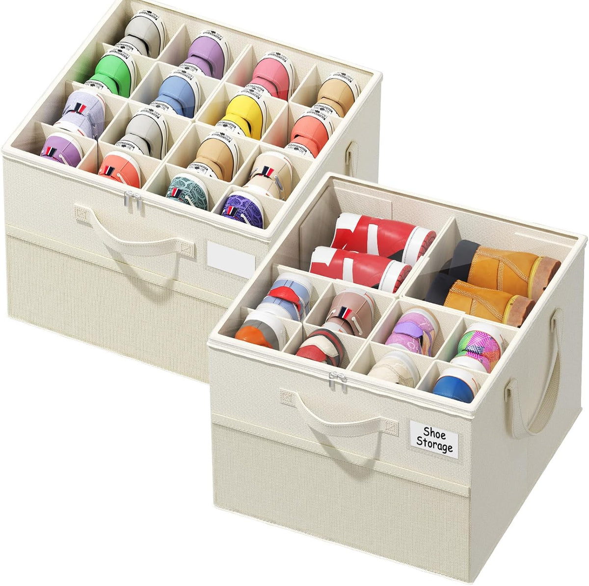 16-compartment design holding 16-24 pairs of shoes vertically