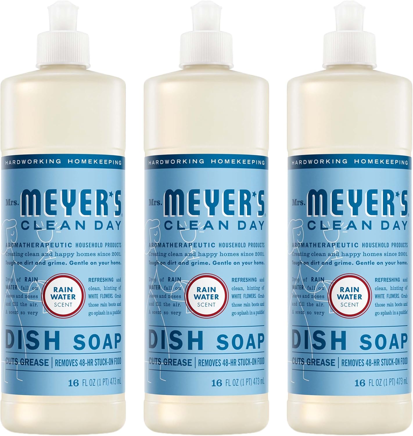 16 fl oz liquid dish soap bottle sold in a 3-pack
